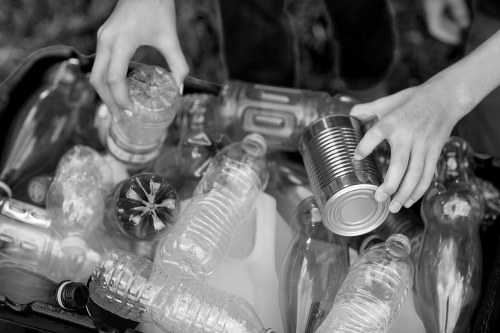 Team performing builders waste clearance in an urban environment