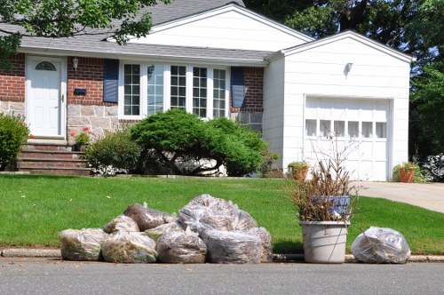 A professional team managing construction debris in Forestdale