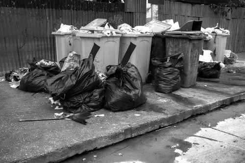 Construction site with builders waste being cleared