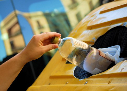 Professional waste sorting at a construction site