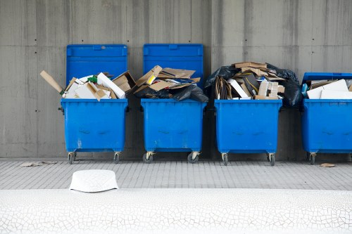 Construction site with waste being cleared