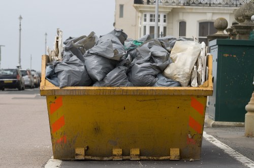 Clean and organized construction site after waste removal