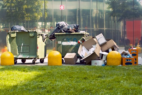 Clean and organized construction site after waste clearance