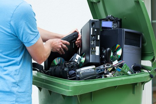 Professional team handling waste removal