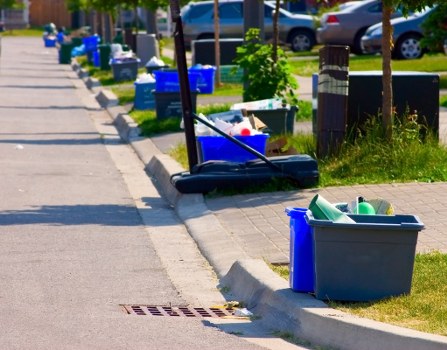 Professional team performing waste clearance