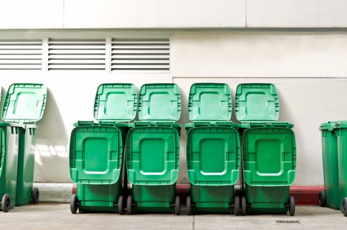 Clean and organized construction site after waste removal