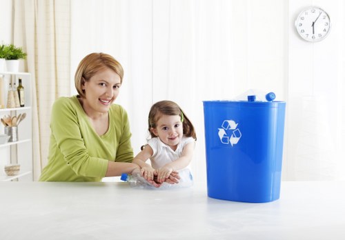 Organized buffers of sorted construction waste for recycling