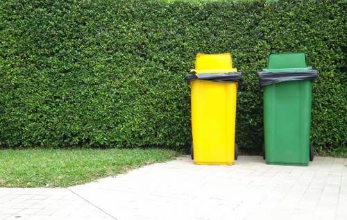 Recycling materials being sorted on site