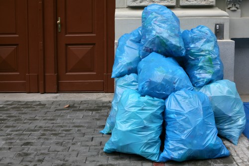 Construction debris removal at a Notting Hill site