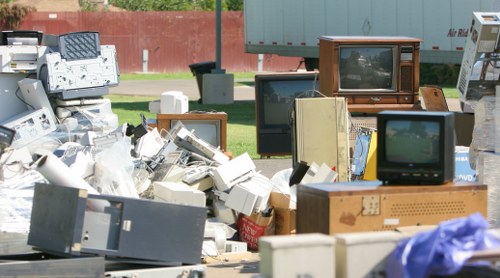 Modern machinery used for recycling construction debris