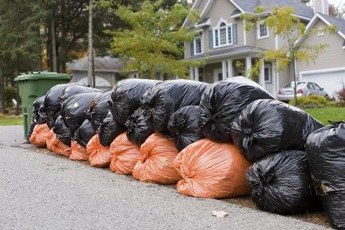 Professional waste clearance team at work