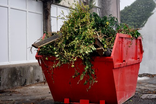 A clean and organized construction site after waste clearance